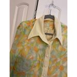 Vintage‎ 1970s 2 Piece Dress Set Floral Sheer Top Sleeveless Gown Modest Maxi Yellow Size L Photo 6