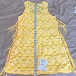 Miken swim size Lâbright yellow coverup with fringe down both sides EUC Size L Photo 5