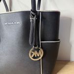 Michael Kors  Jet Set Bag Black White Tote Saffiano Leather Purse Shoulder Bag Photo 7