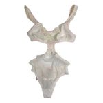 FREE PEOPLE x HAH Mesh Bodysuit Sz M Sheer Cut Out Feminine Party Coquette NWT Pink Size M Photo 4