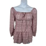 Princess Polly  Carrillo Floral Mini Dress Size 2 Long Sleeve Smocked Tiered Boho Photo 3