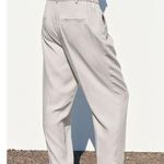 ZARA  Wide Leg Mid Rise Trouser Pants Front Side Pockets Belt Loops M Black #3102 Photo 4