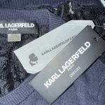 Karl Lagerfeld KARL LAGERFELD PARIS Black Lightweight Cardigan Pearl Buttons Lace Back NWT XS Photo 6