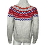 AQUA Women's Gray Printed Long Sleeve Turtleneck Fair Isle Sweater sz XS NWT Photo 3