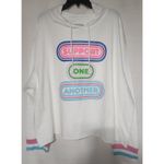 Pride Adult 'Support One Another' Cropped Hooded Sweatshirt women's 2X White Photo 1