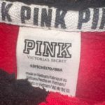PINK - Victoria's Secret PINK Red Checkered Logo Campus Tunic Pullover Sherpa Hood Hoodie! Photo 2
