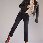 Pilcro Anthropologie Black Distressed Vintage Straight Jeans Boho Womens Size 28 Photo 0