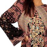 Free People Like New  Stevie Tunic Top / Minidress Black Combo Pattern Small $128 Photo 3