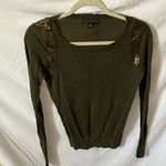 Banana Republic :Olive green/gold accents on shoulders- Scoop neck-Pima cotton-XS Photo 0