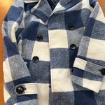 Allegra K Blue Plaid Coat Photo 4