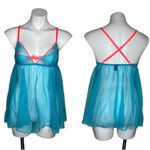 Victoria's Secret Neon Blue Babydoll Lingerie Dress Top Size Small Photo 6