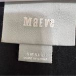 Maeve  Anthropologie Balloon Sleeve Black White Knit Mini Dress Tunic Boxy Size S Photo 5