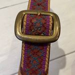 Lucky Brand Embroidered Leather Belt Brown Large Embellished Multicolor Boho Photo 3