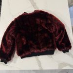 Vintage Y2K Ecko Unlimited Reversible Leather Bomber Jacket Red Fur Womens Large Black Photo 13