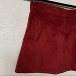 Forever 21 Dark Red Faux Suede Mini Skirt Size Small Photo 3