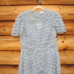 Mac Duggal  8055 High Neck Ruffle Short Sleeve Tiered A Line Dress Photo 8