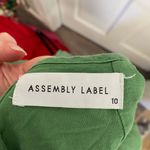 Assembly Label Linen Rounded Neckline Sleeveless A Line Green Midi Dress Size 10 Photo 4
