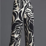 Farm Rio NWOT Anthropologie Puff-Sleeve Printed Linen Jumpsuit - black white - S Photo 0