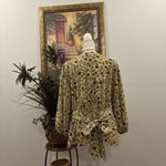 Max Studio  Women Top Size L Smocked Pleated Ties Waist Babydoll Pullover V-Neck Photo 3