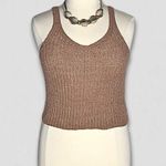 Moon & Madison Cropped Tank Top Sleeveless Crocheted Cable Knit Rose Pink sz XL Photo 0