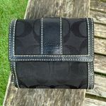 Coach Wallet Signature Black Canvas Bifold Medium Wallet V Photo 1