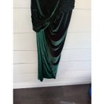 Women’s One Shoulder Velvet Small Maxi Dress Ruched Green Size undefined Photo 1