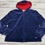 St. John Sport by Marie Gray Navy Blue Velour Zip Hoodie Women’s Size Large Photo 1