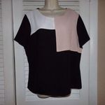 Nine West Vintage color block blouse XL Perfect condition Pink/white Photo 0
