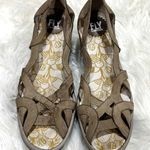 Fly London  Yadi Peep Toe Leather Wedge Sandal Sz 8.5 Photo 0