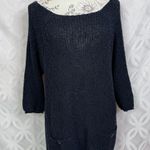 Free People Navy Knit 3/4 Sleeve Sweater Dress Size M Photo 2