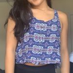 Forever 21 Blue Flowy Crop Top  Photo 1