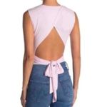 BCBGeneration Bodysuit Women's XS NWT Sexy Tie Waist Ribbed Soft Pastel Pink Photo 1