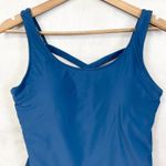 One Piece Swimsuit Womens Size Large Modest Minimalist Classic Resort Beach Blue Photo 1