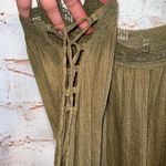 Free People Sweet Thing Tunic Mini Dress Lace-Up Side Ties Moss Medium green Photo 6