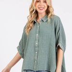 Mittoshop  Mineral Wash Gauze Dolman Sleeve Button Down Shirt‎ Photo 0