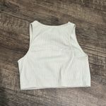 Garage ribbed high neck crop top in beige/cream Photo 4