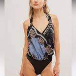 Free People NWOT INITMATELY  Granite Combo Sweet Thing Printed Bodysuit Photo 9