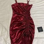 Lulus  Silky Sinched Tie Mini Dress Photo 0