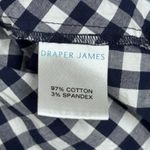 Draper James  Shirt Blue White Gingham Top Ruffle Sleeve Button Down‎ Blouse XS Photo 5