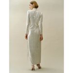 Reformation 💕💕 Talicia Sequin Mock Neck Maxi Dress ~ Silver Sparkle 6 NWT Photo 2