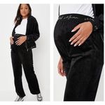 Missguided Mama lounge Velour Wide Leg Black Pants US Size 14 Large maternity Photo 1