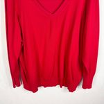 Lane Bryant  Plus Size 26 28W Sweater Pullover Red V Neck Long‎ Sleeve Knit 1237 Photo 3