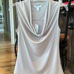 Forever 21 Drape Neck Sleeveless Top Champagne Tan Shimmery Shirt Womens Small Photo 10