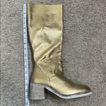 Free People | Women’s Essentials Tall Gold Metallic Leather Boots Size 6 NWOB Photo 7