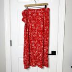 Eloquii  Red Coral Print Wrap Midi Skirt Size 16 NEW Photo 6