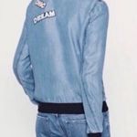ZARA Denim Chambray Bomber Jacket Photo 1