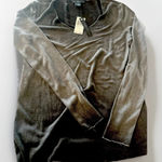 Joan Vass  Studio‎ NY NWT Long Sleeve Umbre Top Gray Sparkle Trim Size Small Photo 0