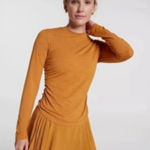 Calia by Carrie Calia Women's Tissue Texture Long Sleeve in Golden Warmth size L NWT Photo 0