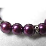 Source Unknown Vintage Alluring Deep Purple Rhinestone Accents 6" Bangle Boho Bracelet Photo 1