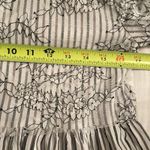 ZARA Black White Striped Floral Lace Overlay Top Womens Size Medium Photo 3